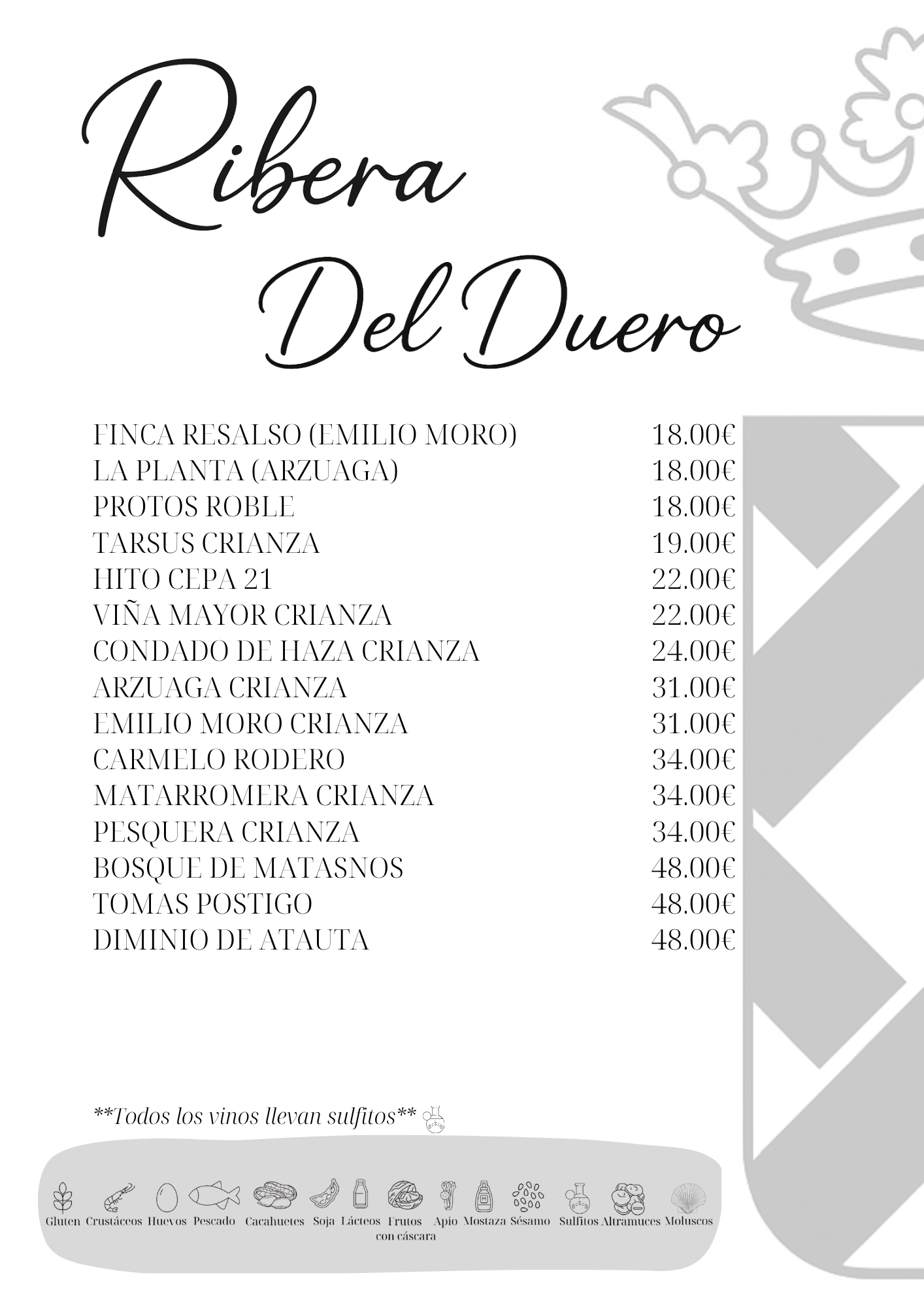 Ribera del Duero - carta